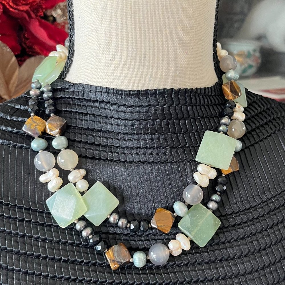 Mixed Genuine Gemstone Necklace
